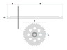 Tretkurbelwelle Puch Maxi 260mm 26 Zähne mit Tretkurbeln und Pedalen (Extra lang) thumb extra